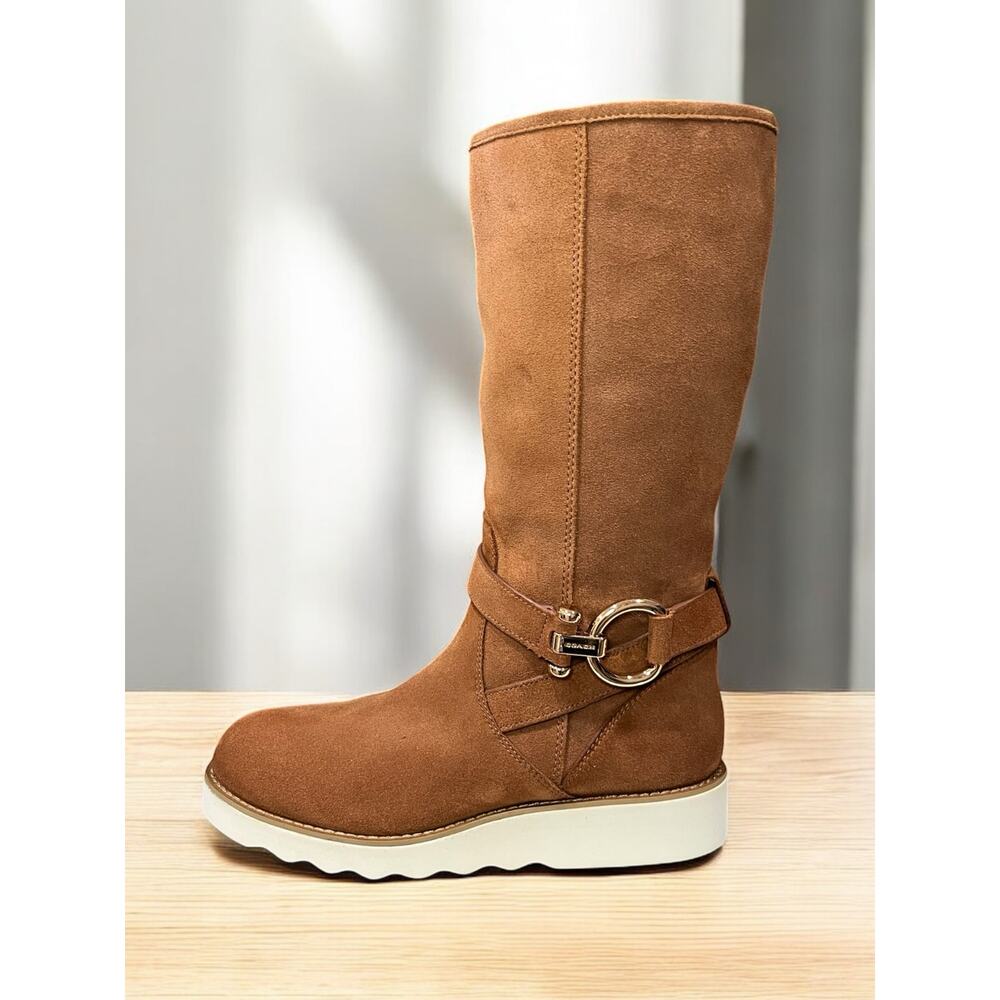 Coach A00364 Virtue Suede Mid-Calf Fleece Boot Size 8b